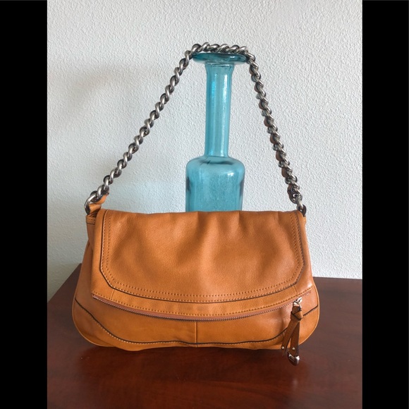 b. makowsky Handbags - B Makowsky Leather Shoulder Bag with Chain Detail